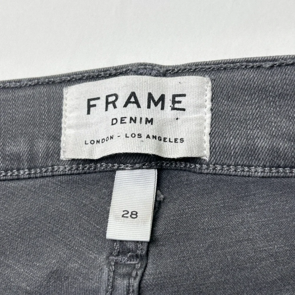 Frame Women Le High Skinny High Rise Stretch Denim Jeans Size 6/28 Charcoal Gray